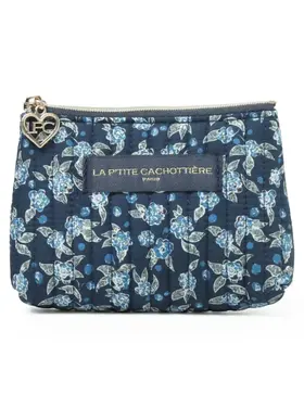 Ava Flower Wallet Pouch / Navy Blue