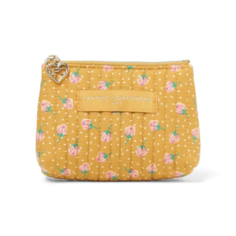 Ava Flower Wallet Pouch / Mustard Yellow