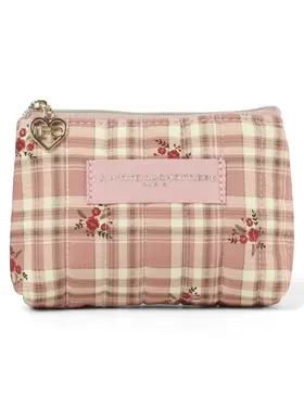 Ava Checkered Wallet Pouch / Pink