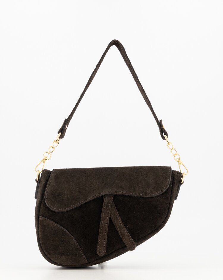 Lulu Moon Bag / Suede Dark Brown