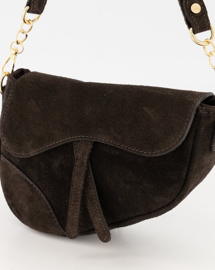 Lulu Moon Bag / Suede Dark Brown