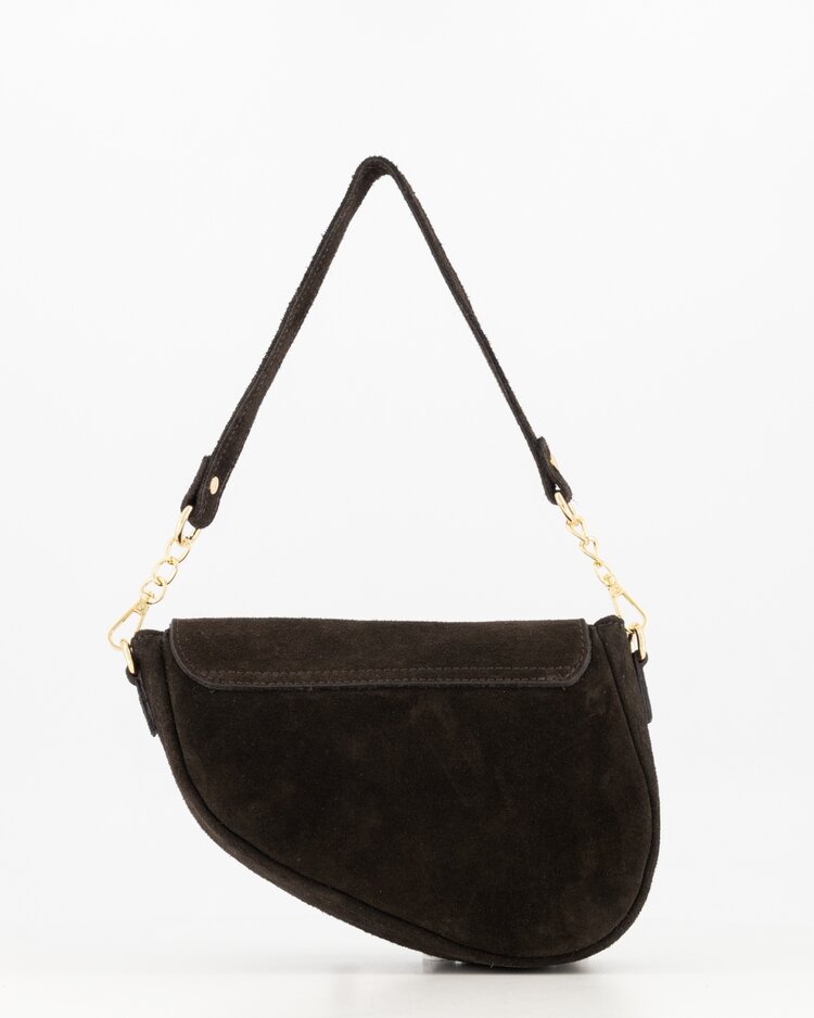 Lulu Moon Bag / Suede Dark Brown