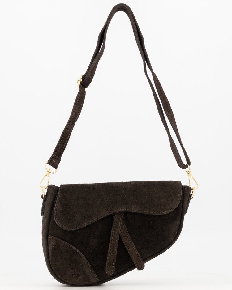Lulu Moon Bag / Suede Dark Brown