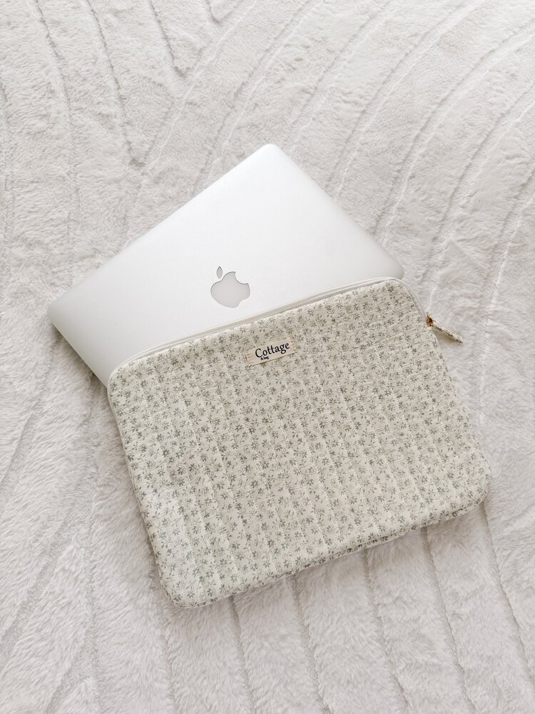 Cara Flower Laptop Sleeve / Light Green (13 inch)
