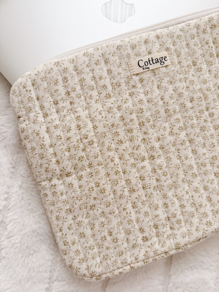Cara Flower Laptop Sleeve / Light Brown (13 inch)