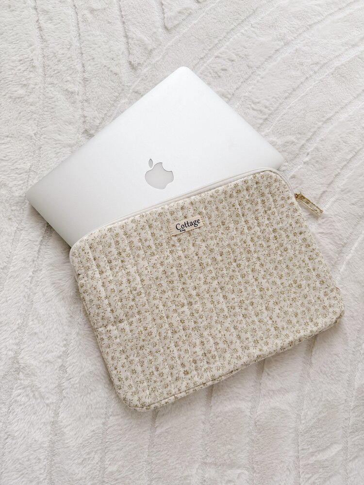 Cara Flower Laptop Sleeve / Light Brown (13 inch)