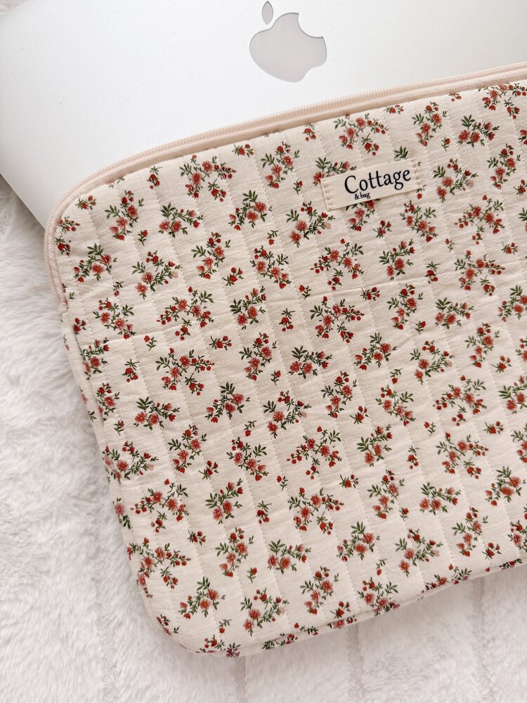 Cara Flower Laptop Sleeve / Red rust (13 inch)