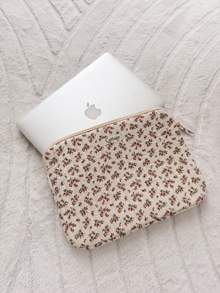 Cara Flower Laptop Sleeve / Red rust (13 inch)