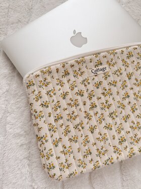 Cara Flower Laptop Sleeve / Yellow (13 inch)