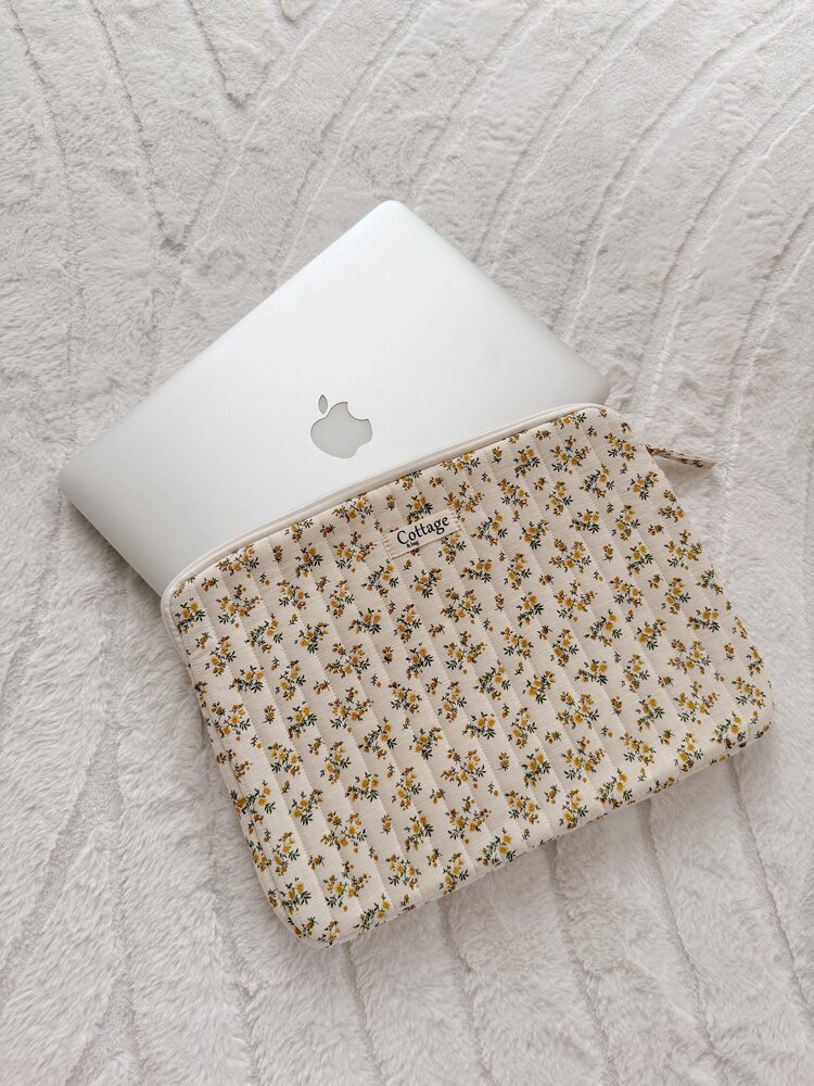 Cara Flower Laptop Sleeve / Yellow (13 inch)