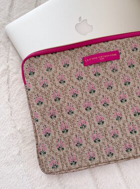 Belin Flower Laptop Sleeve / Light Green & Pink (14 inch)