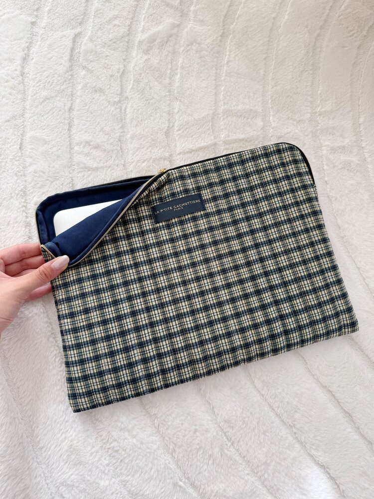 Belin Checkered Laptop Sleeve / Charcoal (14 inch)