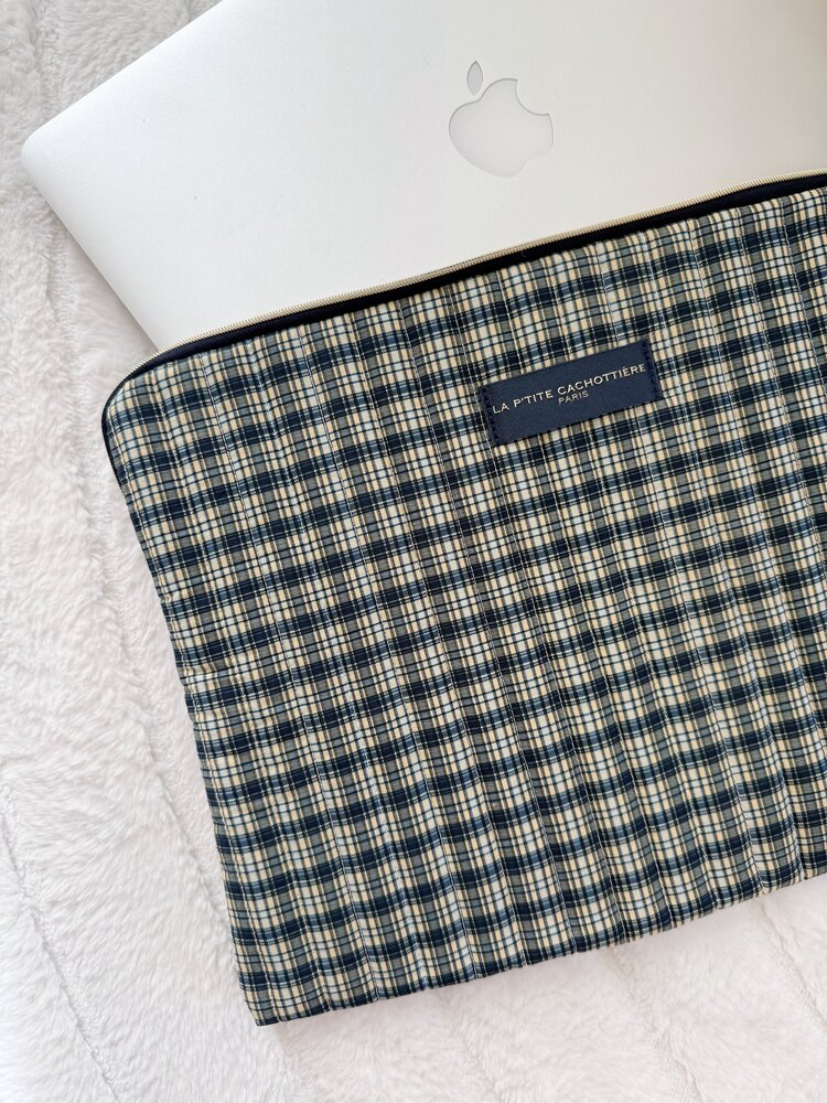 Belin Checkered Laptop Sleeve / Charcoal (14 inch)