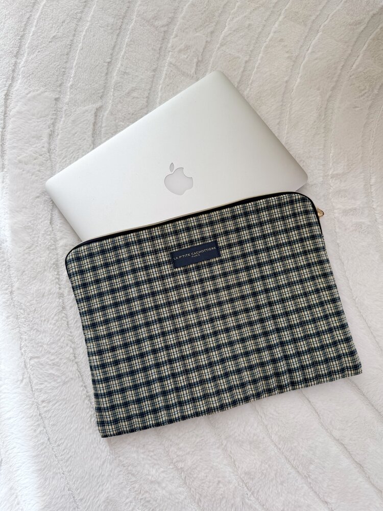 Belin Checkered Laptop Sleeve / Charcoal (14 inch)