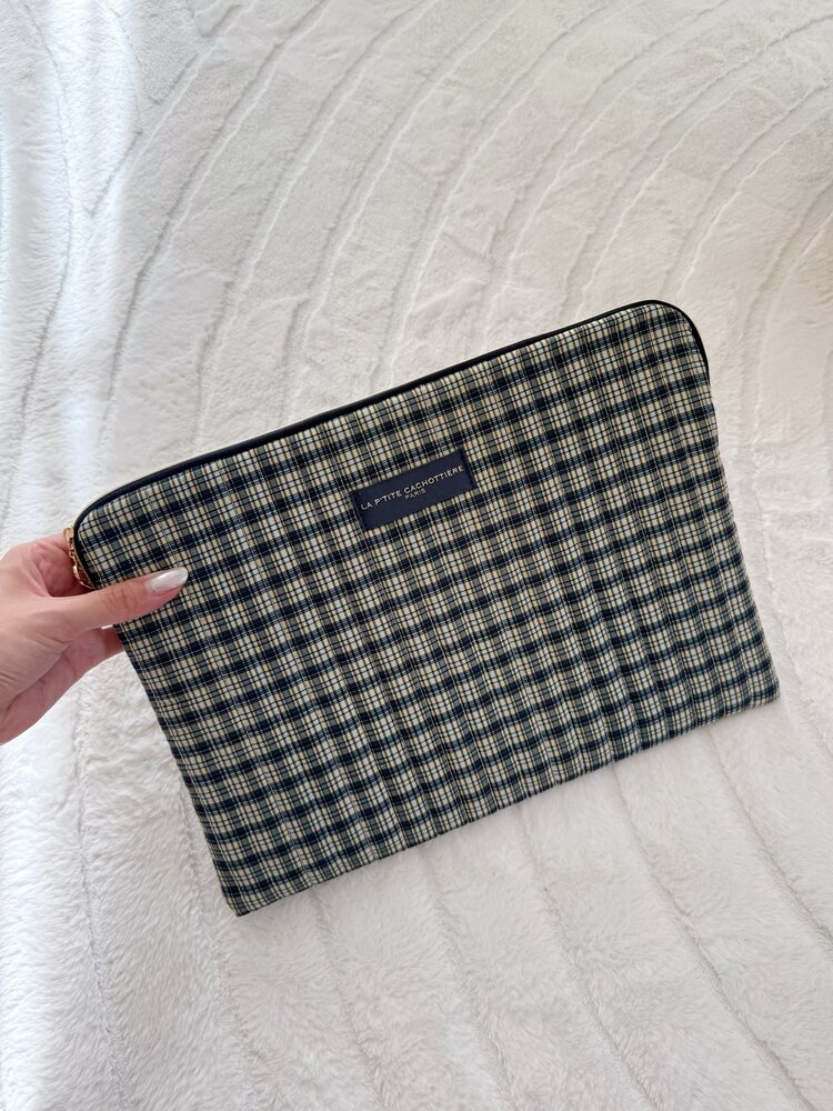 Belin Checkered Laptop Sleeve / Charcoal (14 inch)