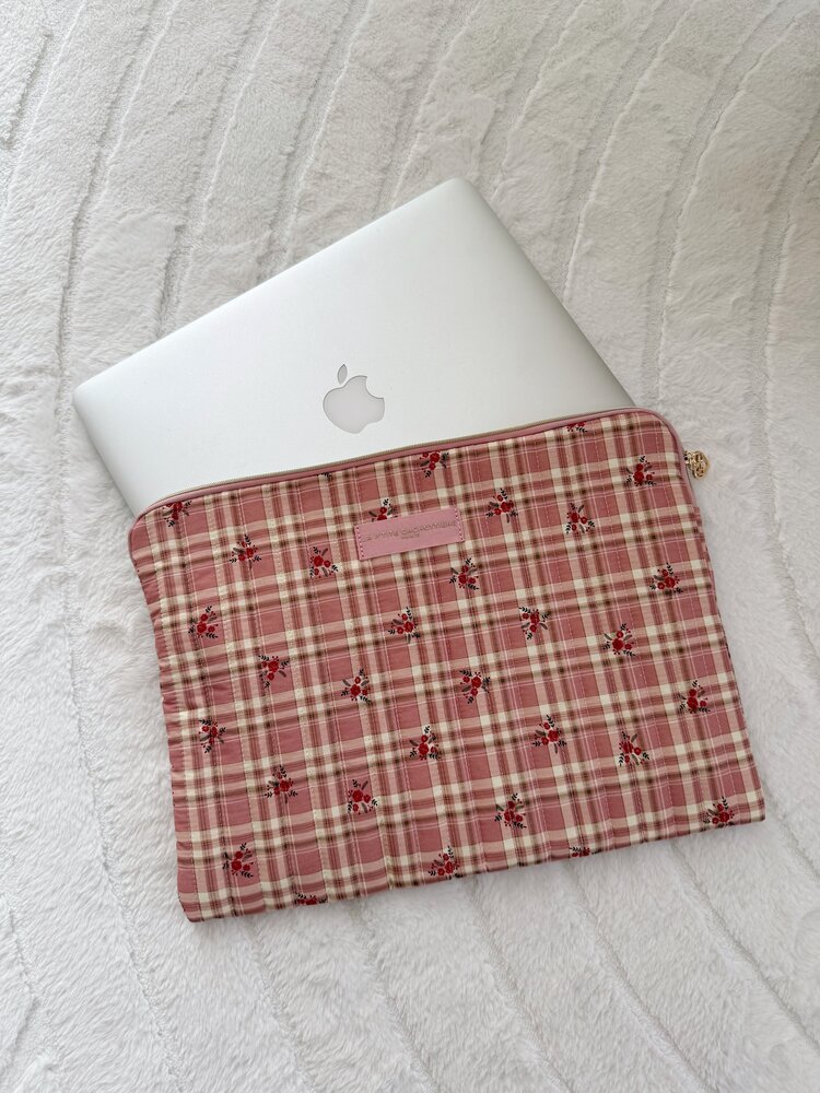 Belin Checkered Laptop Sleeve / Pink (14 inch)