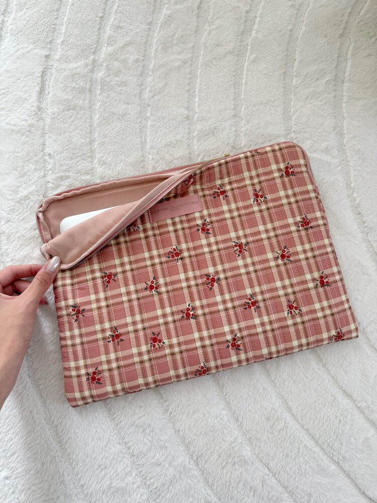 Belin Checkered Laptop Sleeve / Pink (14 inch)