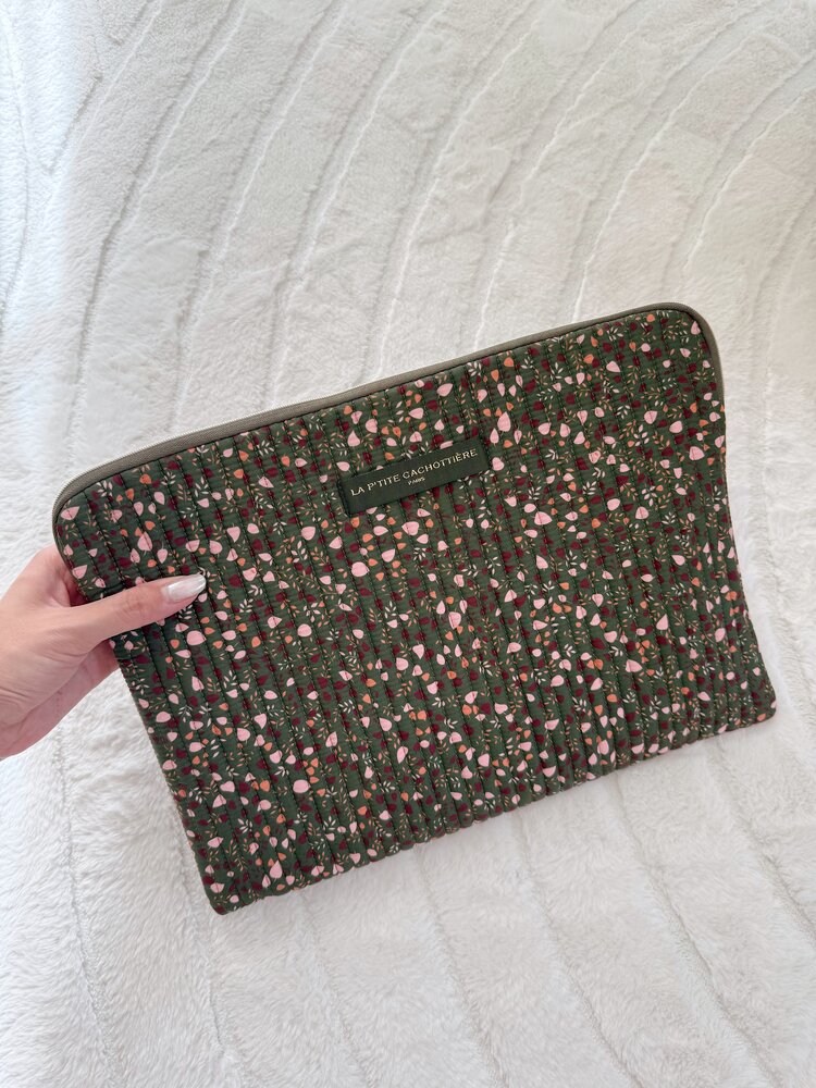 Belin Flower Laptop Sleeve / Army Green (14 inch)