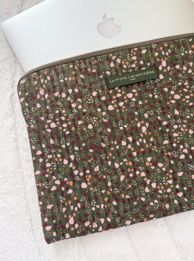 Belin Flower Laptop Sleeve / Army Green (14 inch)
