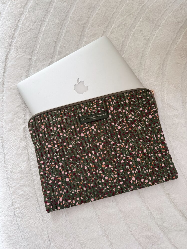 Belin Flower Laptop Sleeve / Army Green (14 inch)