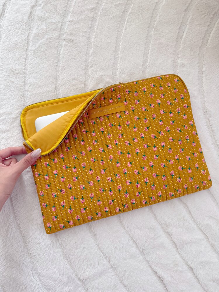 Belin Flower Laptop Sleeve / Yellow (14 inch)