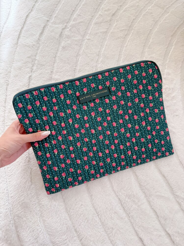 Belin Flower Laptop Sleeve / Teal Blue (14 inch)