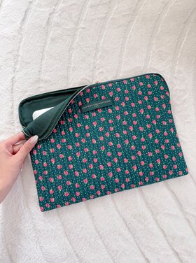Belin Flower Laptop Sleeve / Teal Blue (14 inch)