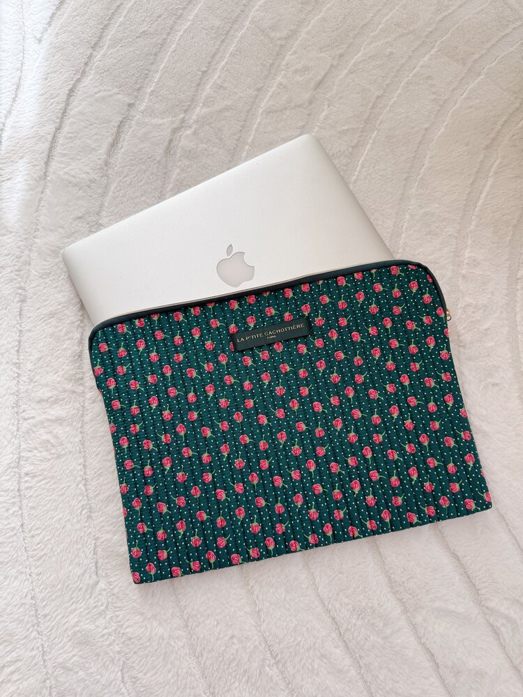 Belin Flower Laptop Sleeve / Teal Blue (14 inch)