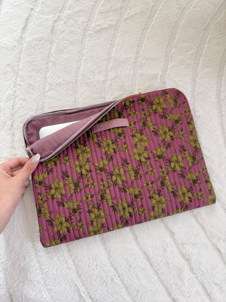 Belin Flower Laptop Sleeve / Dusty Pink (14 inch)