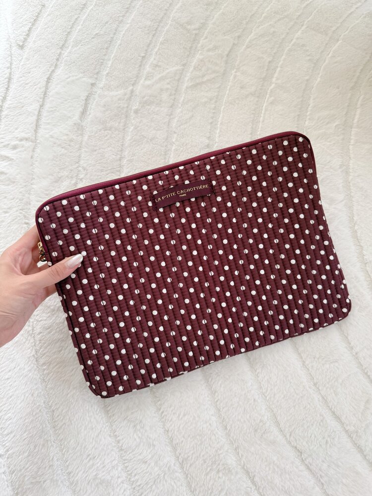 Belin Polkadot Laptop Sleeve / Burgundy (14 inch)