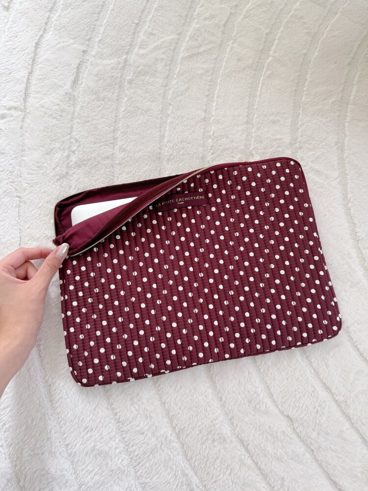 Belin Polkadot Laptop Sleeve / Burgundy (14 inch)