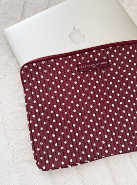 Belin Polkadot Laptop Sleeve / Burgundy (14 inch)