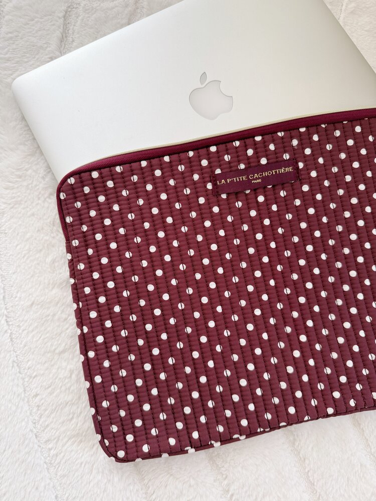 Belin Polkadot Laptop Sleeve / Burgundy (14 inch)