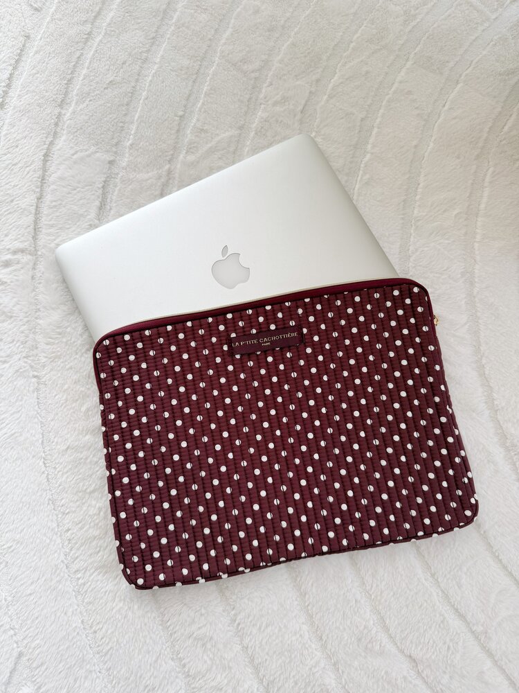 Belin Polkadot Laptop Sleeve / Burgundy (14 inch)