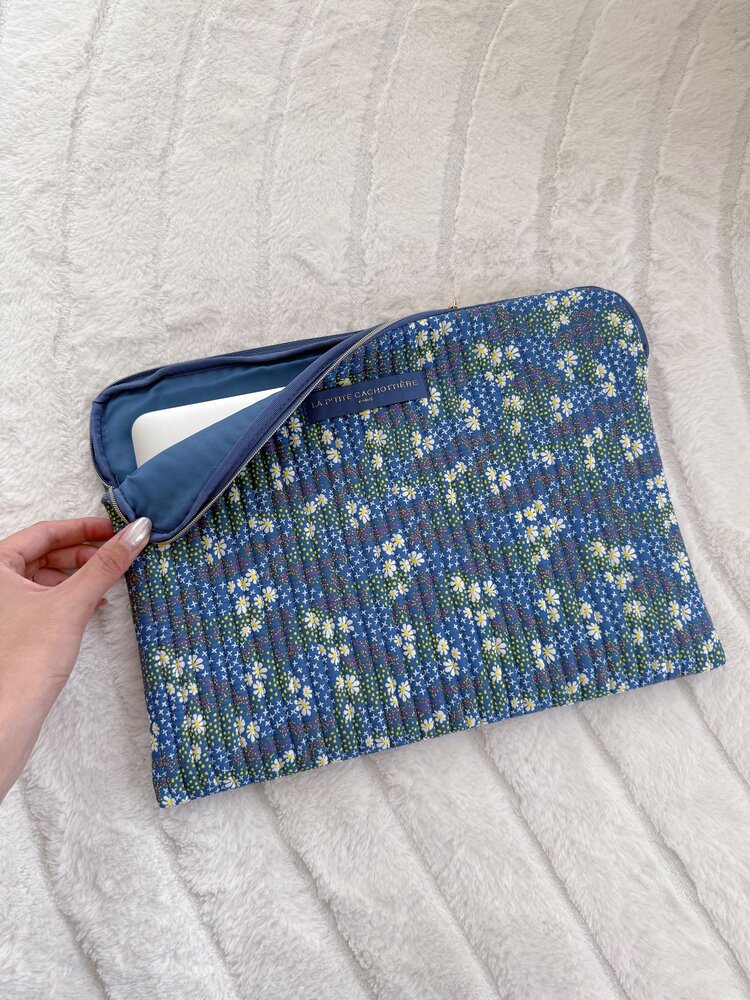 Belin Flower Laptop Sleeve / Ocean Blue (14 inch)