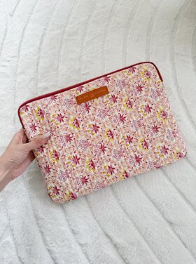 Belin Flower Laptop Sleeve / Orange & Red (14 inch)
