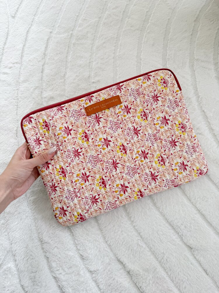 Belin Flower Laptop Sleeve / Orange & Red (14 inch)