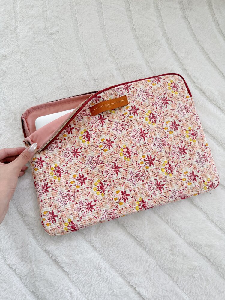 Belin Flower Laptop Sleeve / Orange & Red (14 inch)
