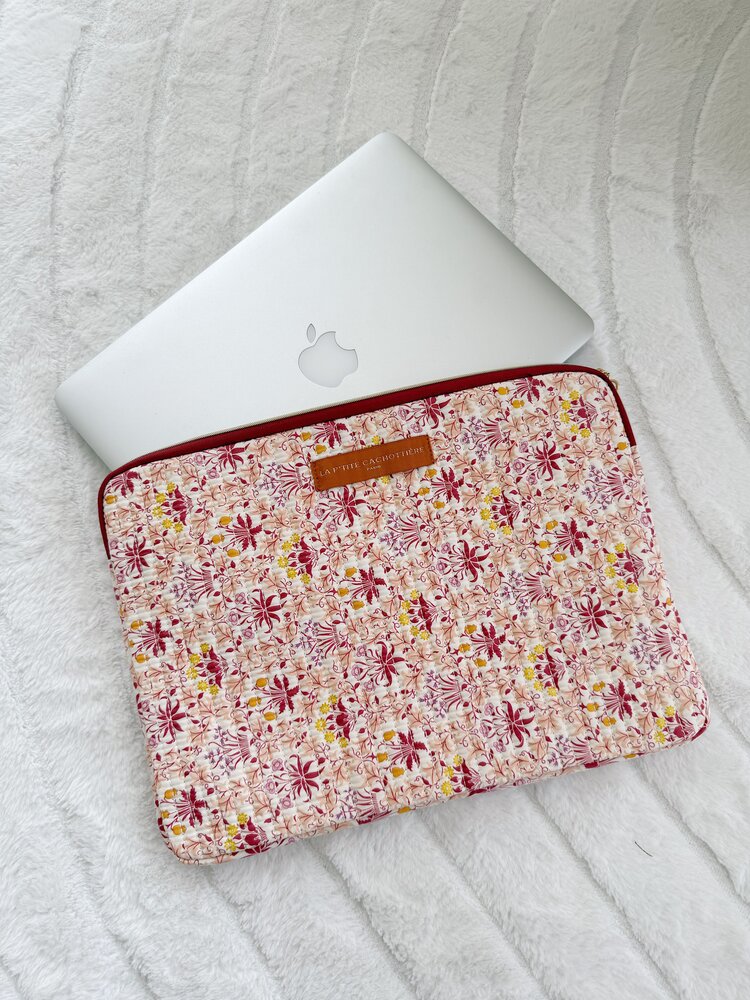 Belin Flower Laptop Sleeve / Orange & Red (14 inch)