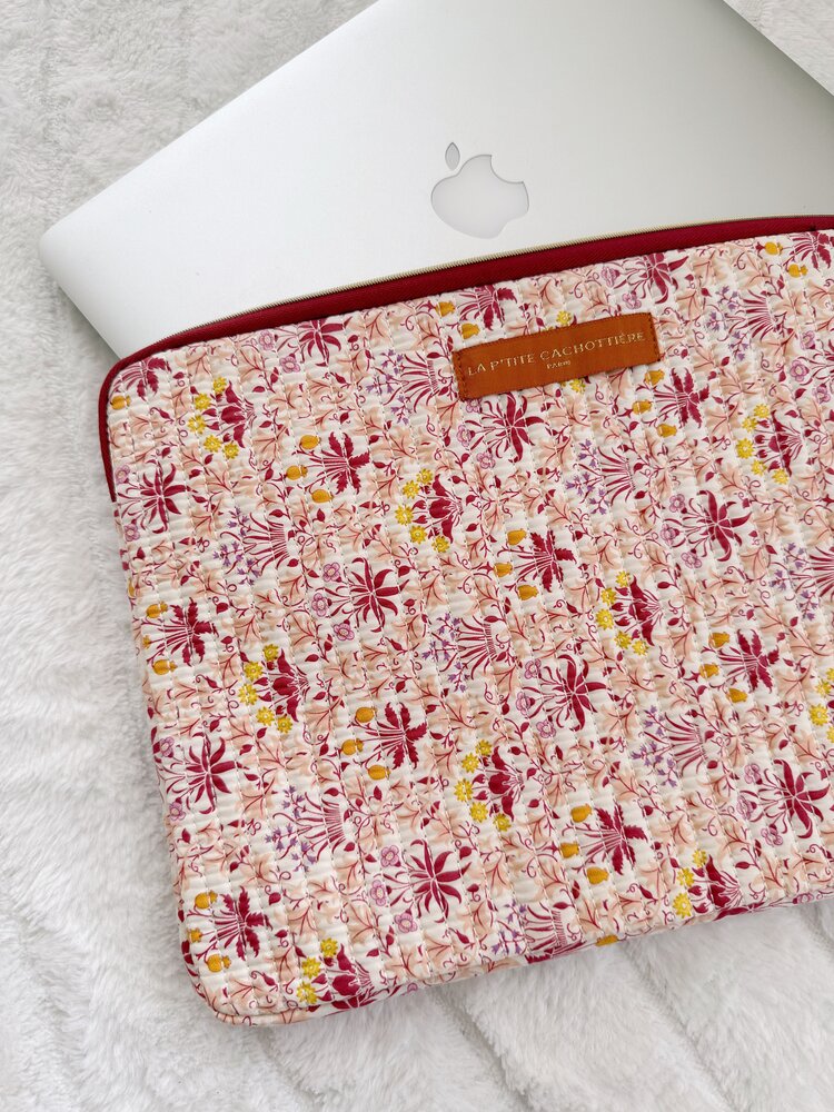 Belin Flower Laptop Sleeve / Orange & Red (14 inch)