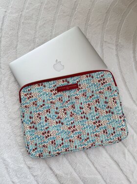 Belin Flower Laptop Sleeve / Blue & Red (14 inch)