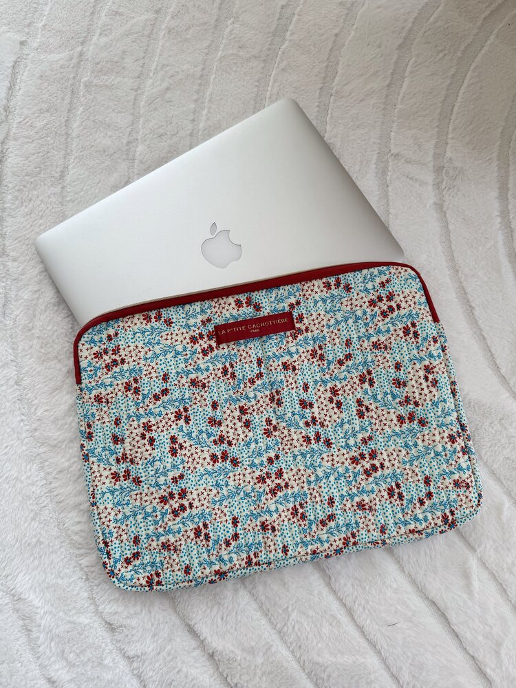 Belin Flower Laptop Sleeve / Blue & Red (14 inch)