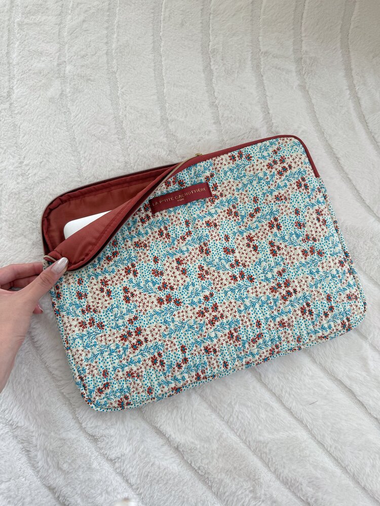 Belin Flower Laptop Sleeve / Blue & Red (14 inch)