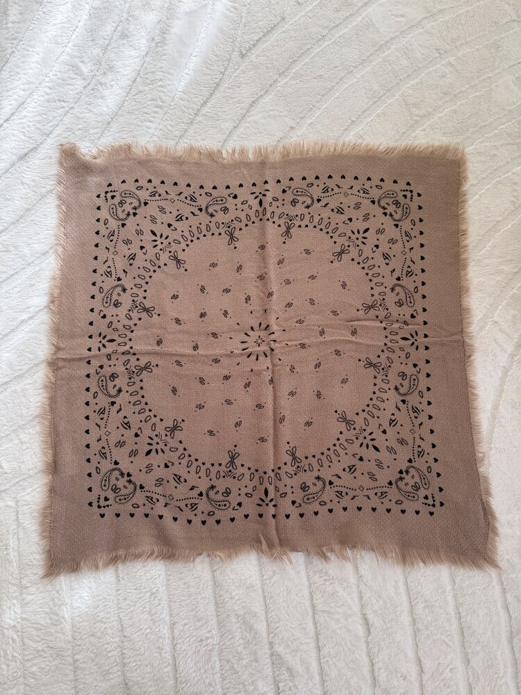 Loua Paisley Bandana Scarf / Light Brown