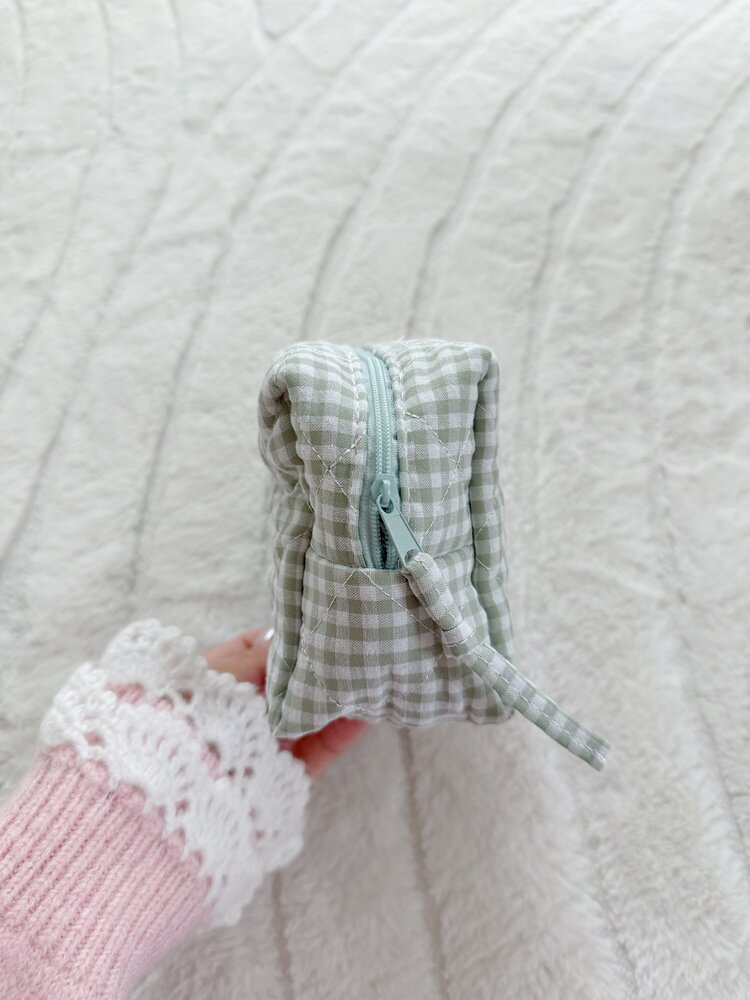 Fairy Gingham Pouch / Light Green