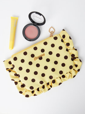 Mailey Polkadot Ruffle Pouch / Yellow