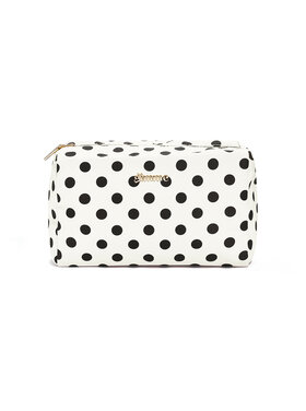 Ella Polkadot Toiletry Bag / White