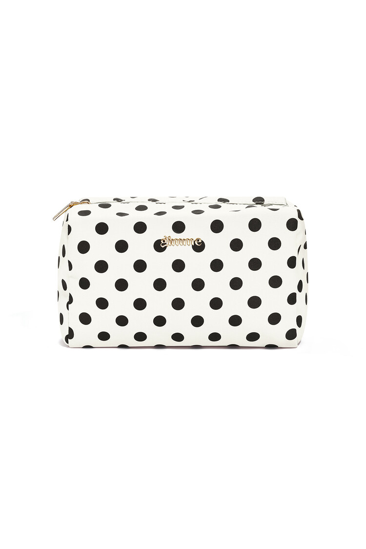 Ella Polkadot Toiletry Bag / White