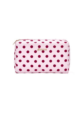 Ella Polkadot Toiletry Bag / Pink & Wine Red