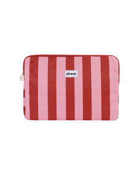 Zizi Stripe Laptop Sleeve / Pink & Red